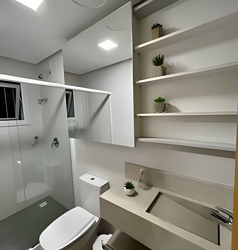 Charmoso Apto com piscina aquecida e lareira.